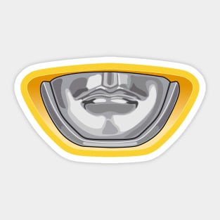 Yellow Ranger Helmet Face Mask Sticker